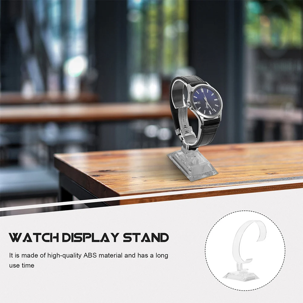 

C-Shaped Display Stand Transparent Plastic Holder For Men Women Anti-Slip Scratch-Proof Storage Rack Countertop Showcase Watch