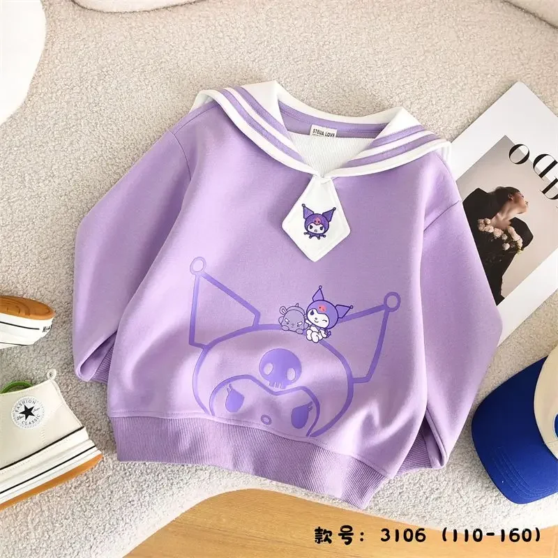 New Cinnamoroll Kuromi Anime Kawaii Sanrio Casual Hoodie Cute My Melody Cartoon Children Long Sleeve Clothing Gifs for Girls