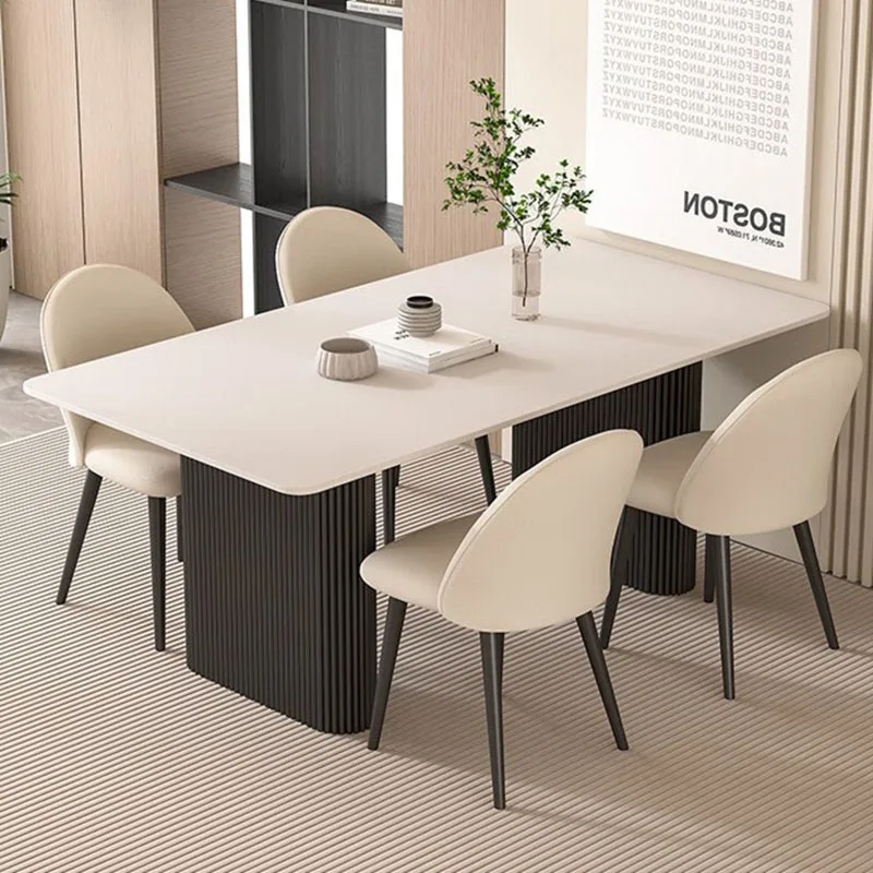ii-Rectangle Restaurant Dining Table Cheap Aesthetic Modern Luxury Large Dining Table Universal Mesas De Comedor Salon Furniture
