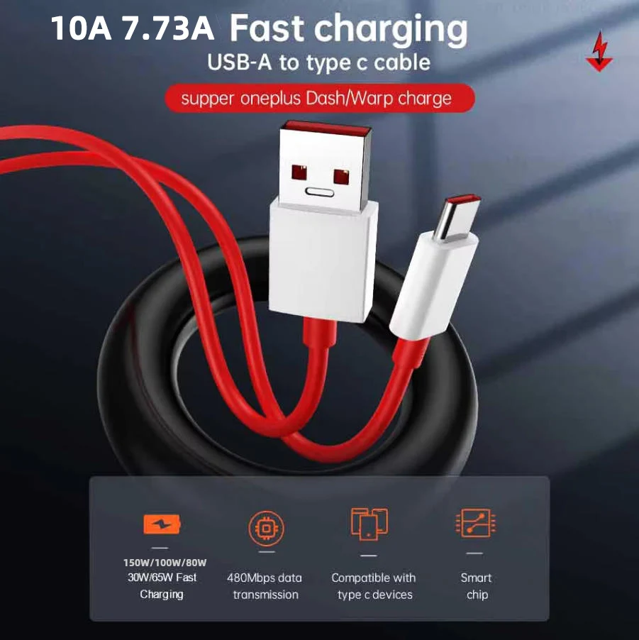 Original Oneplus 150w 100w Charger Cable 80w 65w Supervooc Usb C Charging Wire Cord One Plus 13 13R 12 11 Nord 4 CE4 5 For OPPO