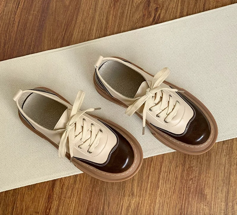 

women's sneakers Leather shoes, women's sports and leisure shoes, versatile thick soled single shoes Women's sports shoes