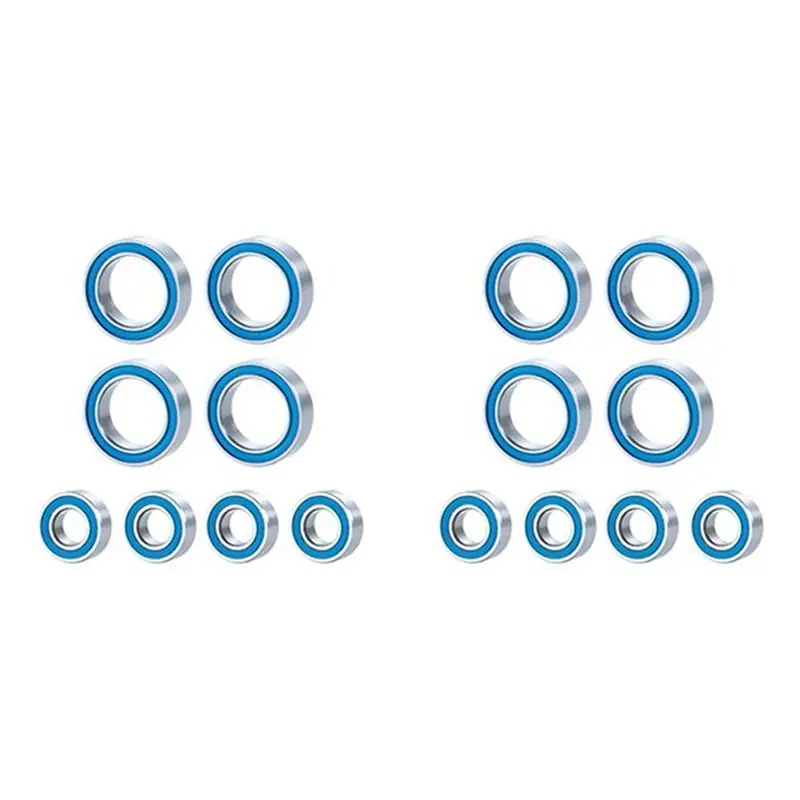 ABUM-16PCS Rubber Sealed Ball Bearing Kit For Traxxas 1/16 E-Revo Slash Rally Summit RC Car Upgrades Parts Accessories