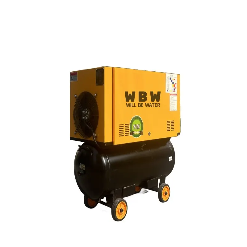 low noise 3.7kw 1 phase screw air compressor plus air tank  600L/min 8bar screw air compressor