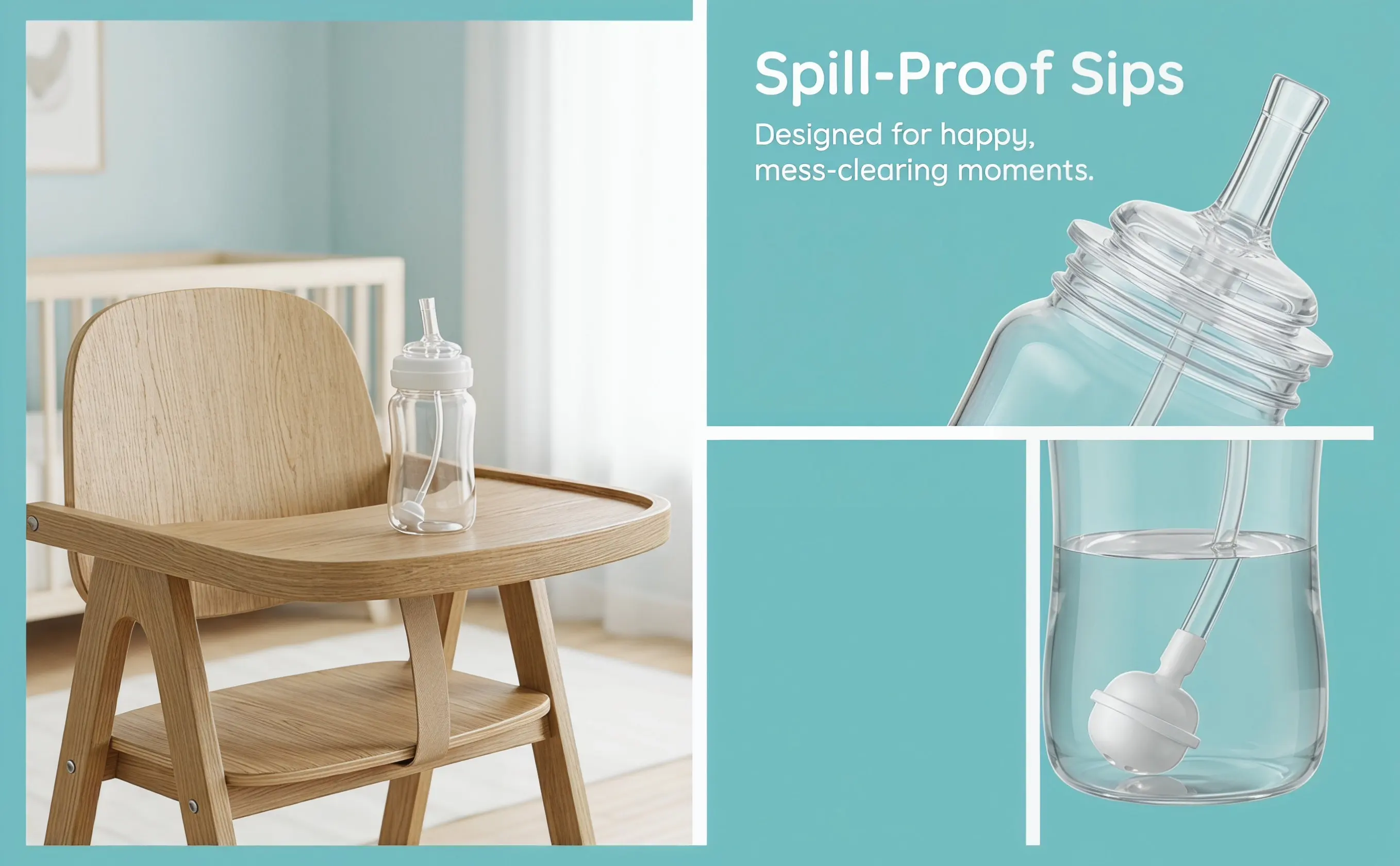 6Pcs Wide Mouth Silicone Sippy Cup Straws for Baby Bottles Replacement Set Leakproof Reusable Dishwasher Safe Easy