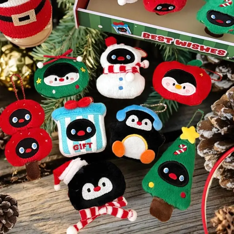 1 Uds. Lindo llavero de muñeco de nieve de peluche; Accesorio perfecto para decoración de bolsas navideñas y divertido regalo de Navidad