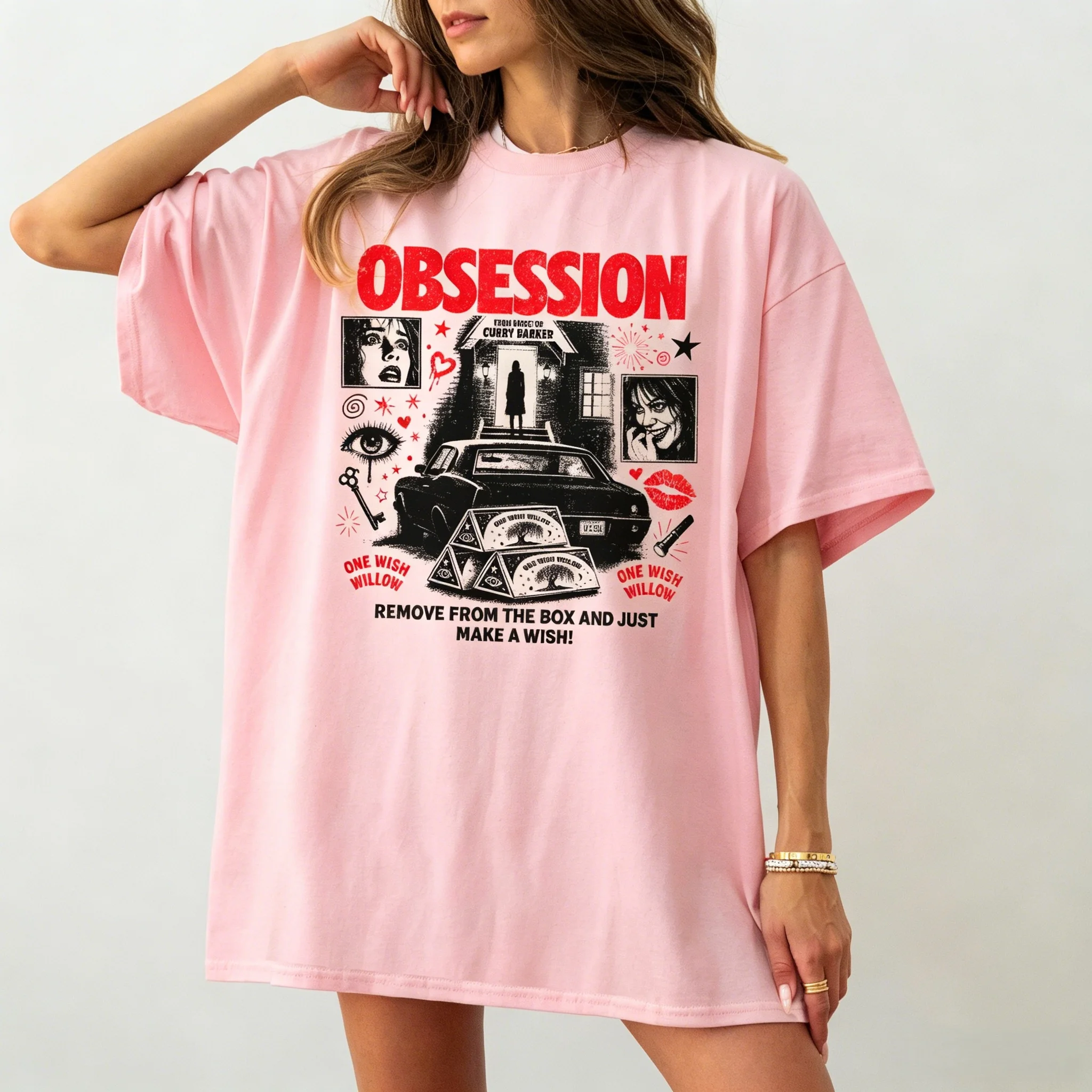 Obsession Movie Theme Cotton T-shirt One Wish Willow Tee Retro Horror Movie T Shirt 2026 Summer Men's Women's Street Clothing