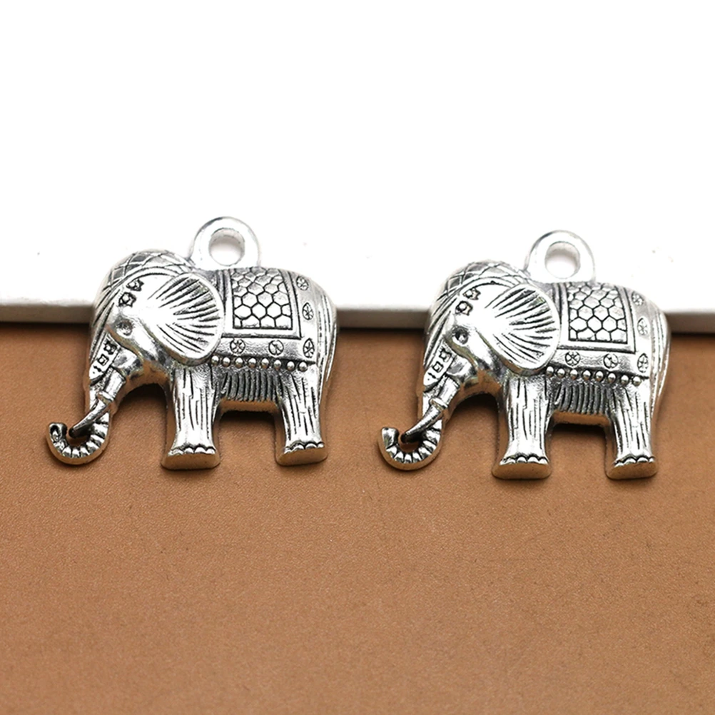 

20pcs Elephant Necklace Pendants Alloy Charms Jewelry Making Accessory for DIY Crafts ( Silver)
