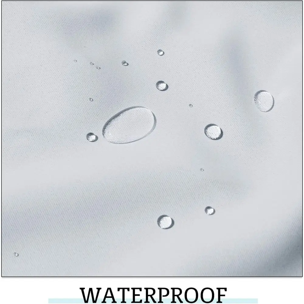 Wasserdichte Outdoor-Vorhänge – 2-teiliges Set, UV-beständig, abnehmbar, Privatsphäre für Terrassen, 100 B x 95 l, Grauwiß