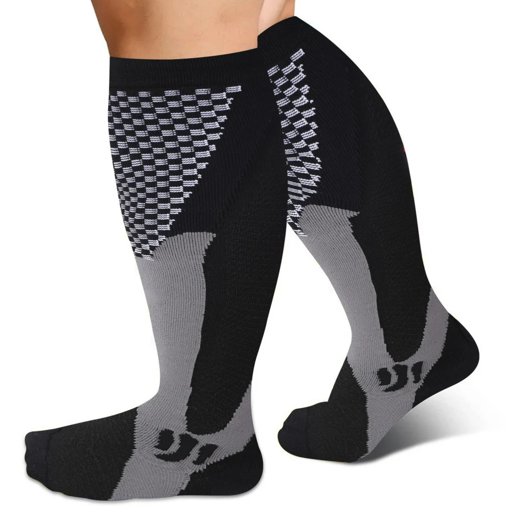 3/1 Pair Compression Socks Plus Size Women Men Sports Running Extra Size Fat Socks for Sports Fitness Weight Loss 2XL-7XL