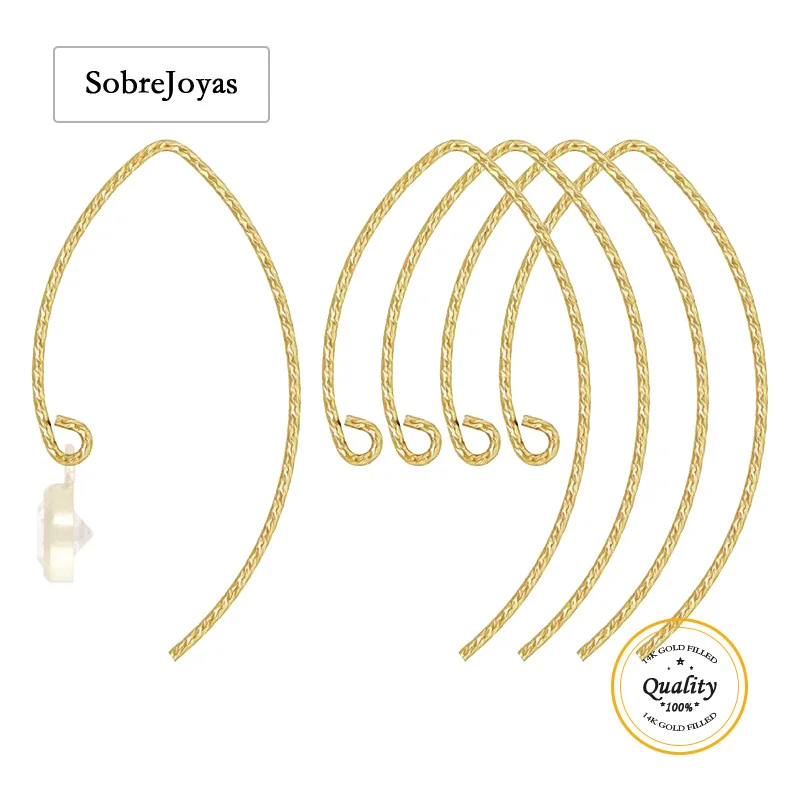 

14 К позолоченная V-образная проволока для ушей (,76 мм), блестящая золотая проволока для ушей для самостоятельного изготовления ювелирных изделий, серьги, аксессуары, серьги-капли