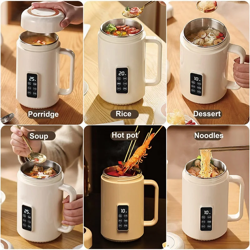 

110V/220V Multifunctional Electric Stew Pot 12h Reservation Baby Porridge Special Pot Auto Health Pot Portable Mini Stew Pot 1L