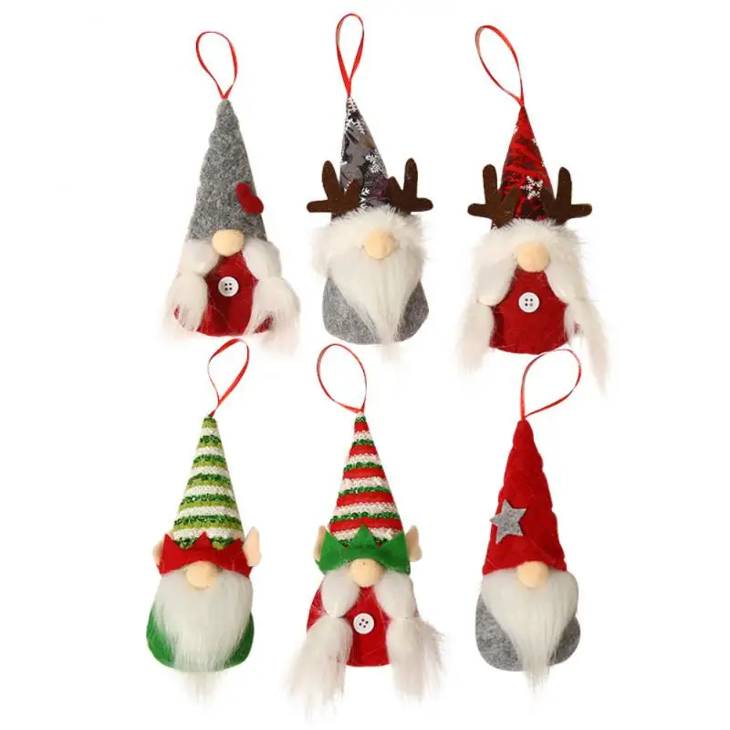 Christmas Gnomes Plush Santa Couple Doll Xmas Gonk Dwarf Elf Decoration Tree Pendant Plush Kid Toy Lover Gift Ornaments