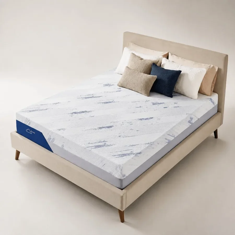 12 Queen Memory Foam Mattress for bedroom use, cooling ice silk cover with copper-infused fabric, pressure-relieving and temper