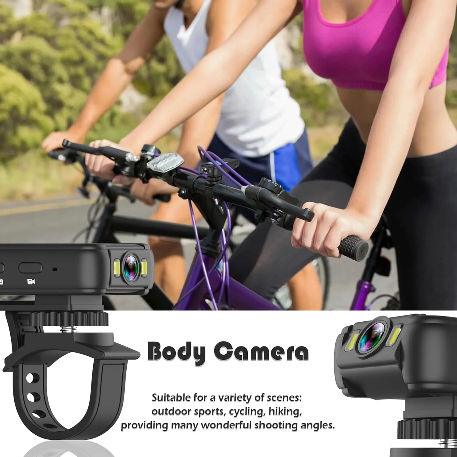 Объемная камера YTOM, 4K, 30 кадров в секунду, UHD-запись, 1,4 дюйма, экран, освещение ночного видения, 6 часов автономной работы, спортивная камера для улицы