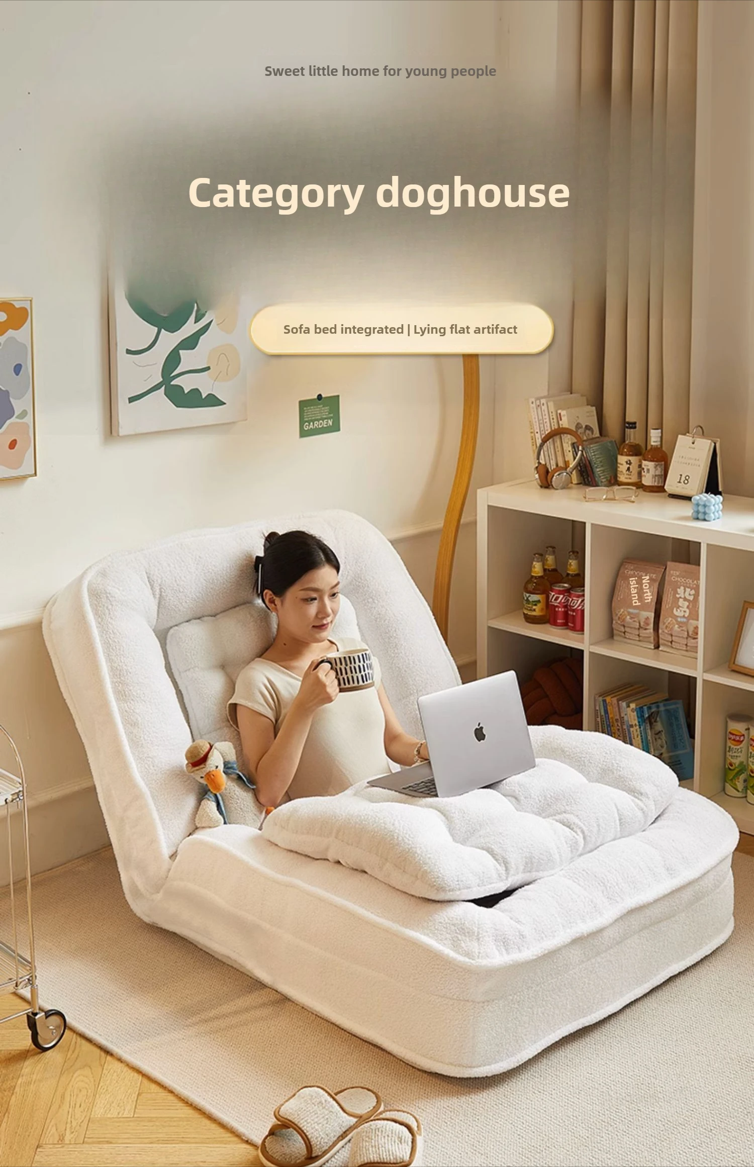 Lazy sofa reclining and sleeping single tatami bedroom small sofa folding sofa bed
