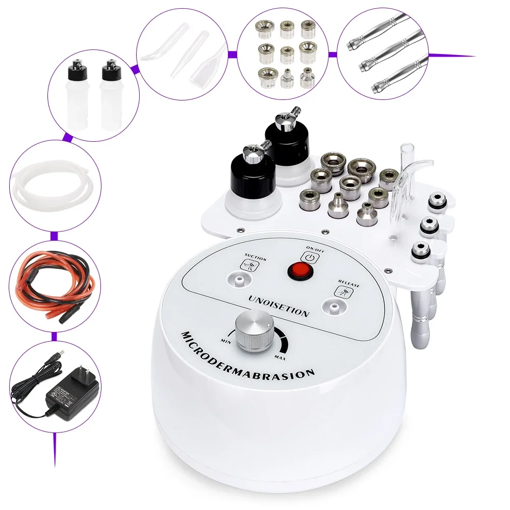 3-in-1-Diamant-Mikrodermabrasion, Schönheitsmaschine, Vakuum-Saugwerkzeug, Wasserspray, Gesichtsbefeuchtung, Gesichtspeeling, Hautpeeling