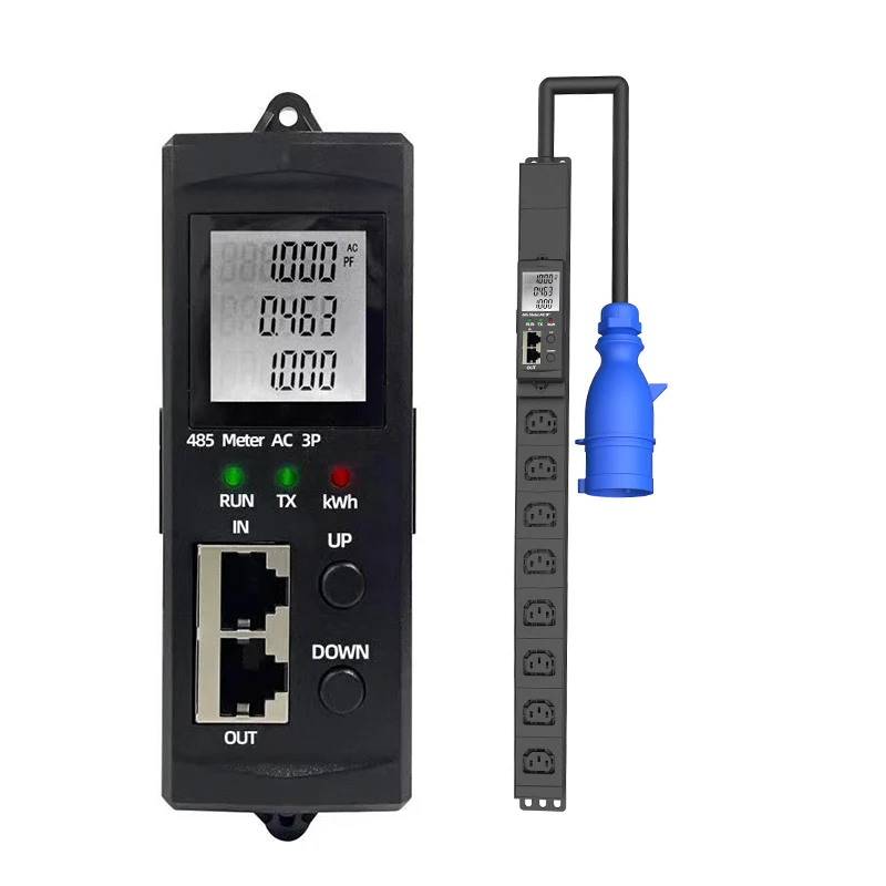 

485Modbus Total Voltage Current Power Single-phase Three-phase 32A 8way C13 Connector Intelligent PDU Cabinet Socket