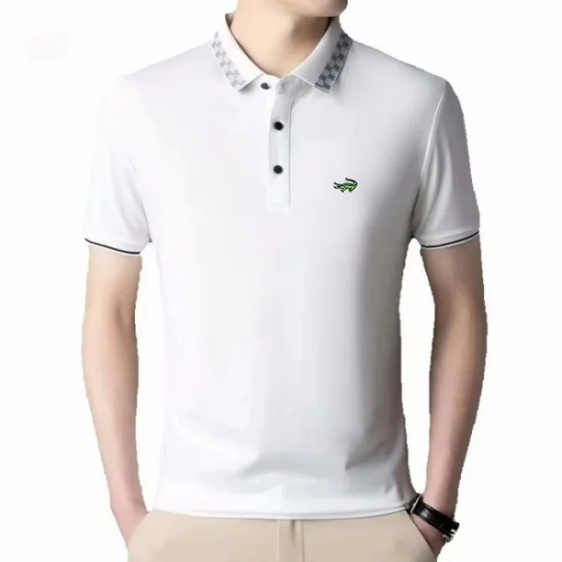 

New summer high-quality short sleeved polo shirt for men, fashionable, casual, sporty, breathable and cool top