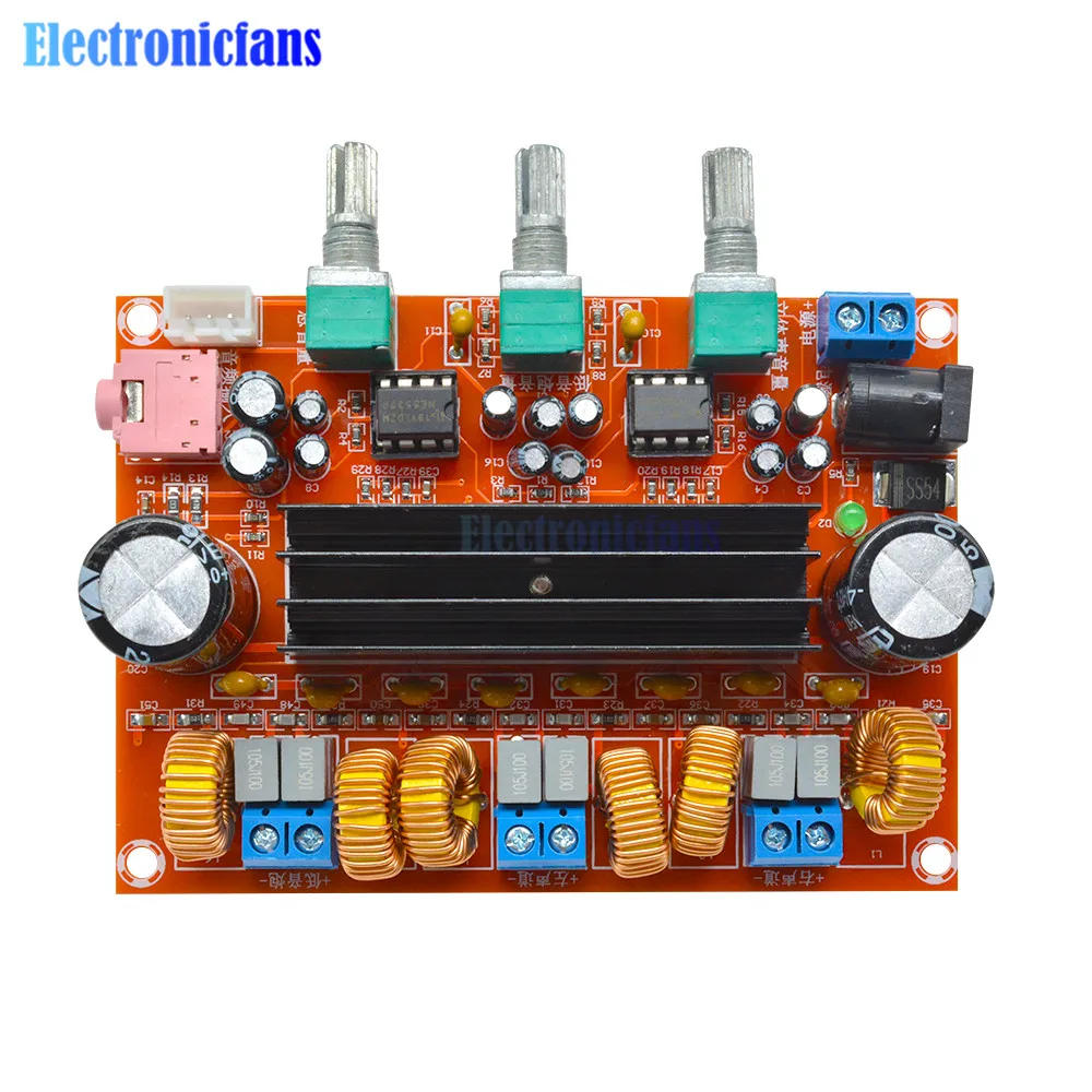 TPA3116D2 50W *2 +100W 2.1 Channel (Left/Right/Subwoofer) Power Amplifier Board Digital Stereo Audio Module 12-24V DC Top Sound