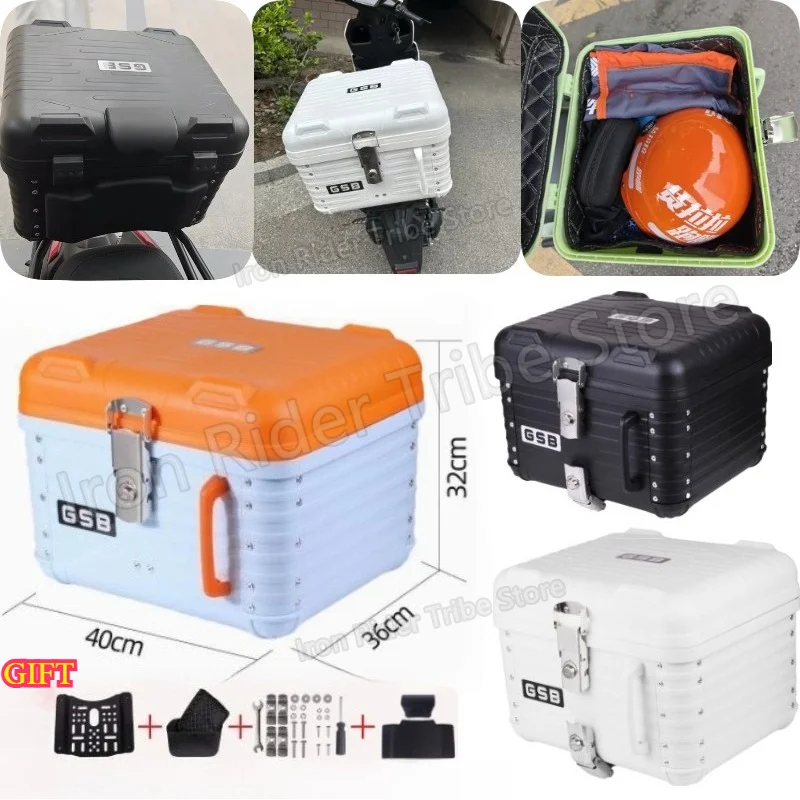 Waterproof Universal 47L Motorcycle Trunk Round Corner PP Material Scooter Backrest Inner Linings Caja Trasera Moto Tool Storage