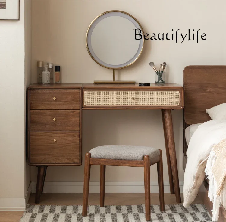 

Nordic medieval solid wood dresser, modern simple storage cabinet integrated
