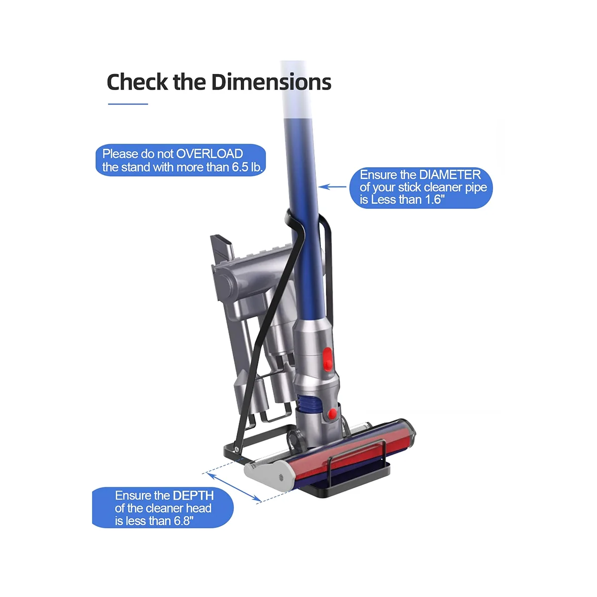 مكنسة كهربائية بحامل مكنسة كهربائية، بدون حفر، حامل مكنسة كهربائية للمكنسة الكهربائية اللاسلكية والمرفقات - ساخن