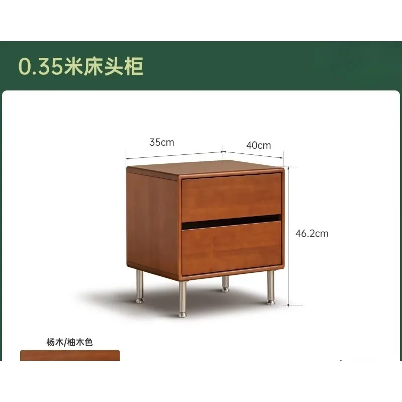 Solid Wood American Vintage Bedside Table, Bauhaus Style Sideboard With Socket Storage Cabinet for Bedroom Home Furniture Decor