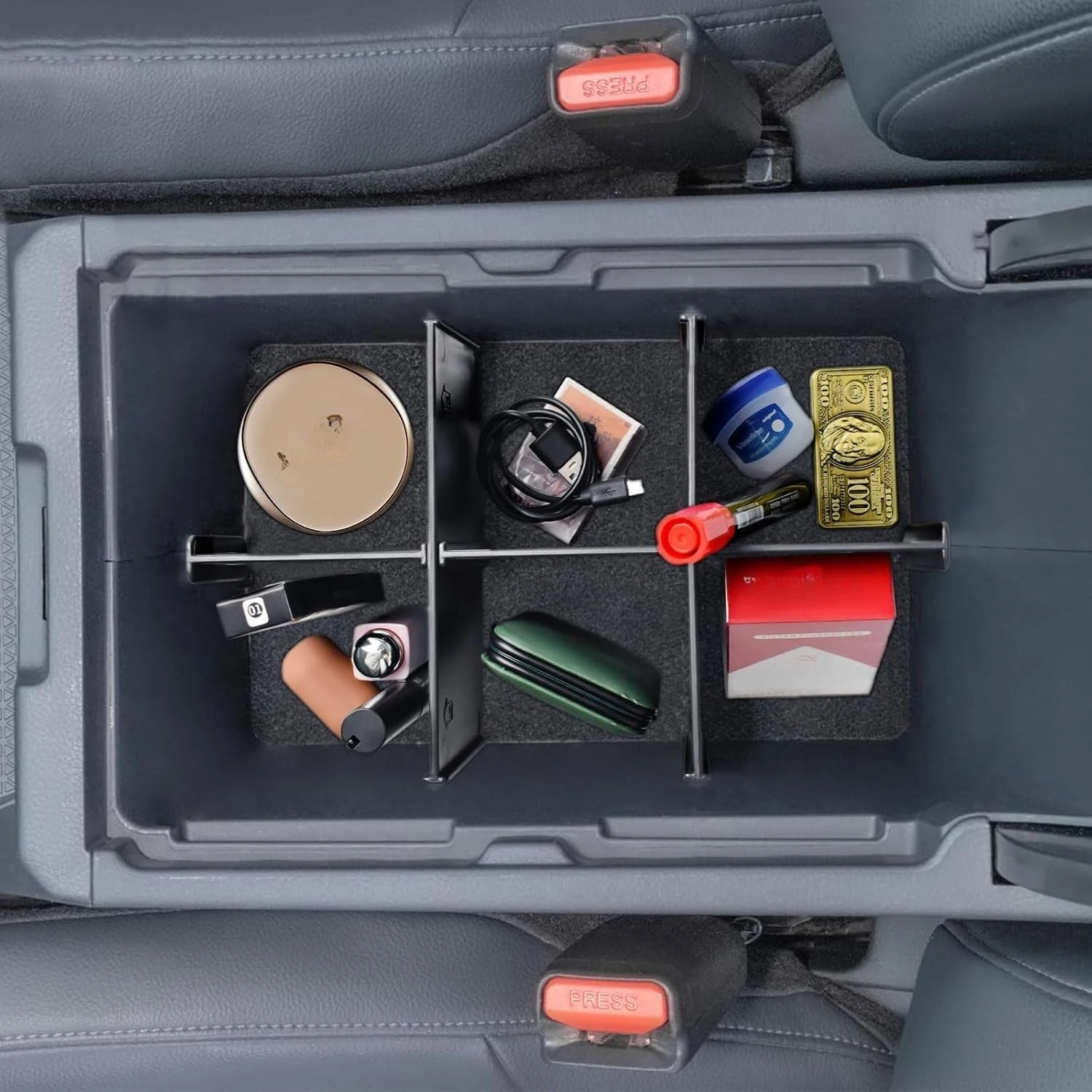 Separadores de consola central TACOBRO para Honda CRV 2023 2024 2025, organizador de accesorios, reposabrazos, almacenamiento secundario, divisores de inserción ABS