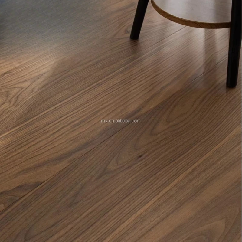 نسخة مخصصة من أرضية خشب الجوز الصلبة الراقية أرضية خشبية صلبة طبيعية أرضية داخلية لغرفة المعيشة