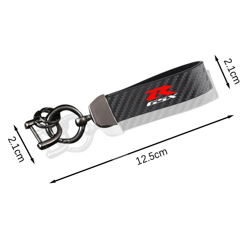 Keychain High-Grade Carbon Fiber Leather Motorcycle Keychain Key Rings for Suzuki GSX-R Accessories