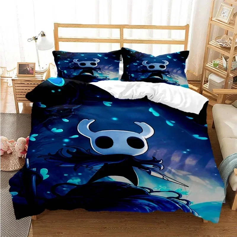 

3 шт., комплект постельного белья с 3D принтом Hollow Knight, удобный комплект, украшение для комнаты, домашний текстиль, полые рыцари, подарочный комплект пододеяльников