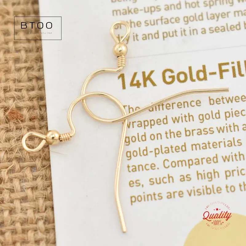 Wire with 2mm Bead 14K Gold Filled Ear for DIY Jewelry Making Handmade Earrings Accessories - view 6
