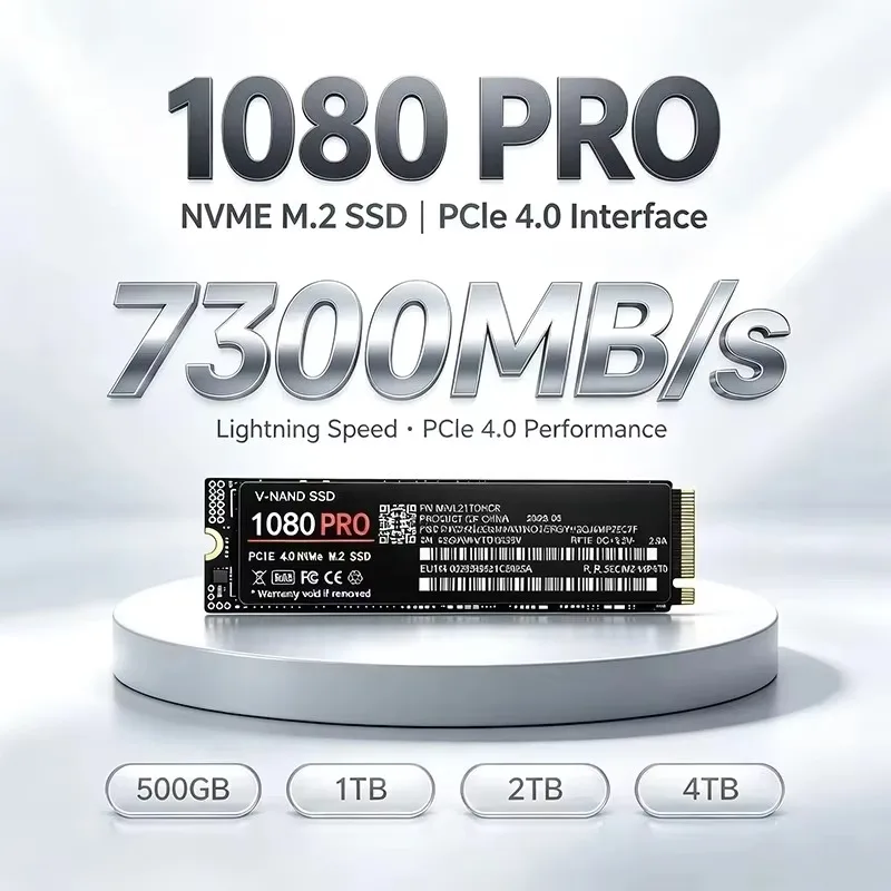 Internal M.2 NVMe SSD 1080PRO 7300MB/s PCIe Gen4.0 X4 TLC 3D NAND 500GB 1TB 2TB 4TB 2280 Gaming Drive For PS5 PC Laptop