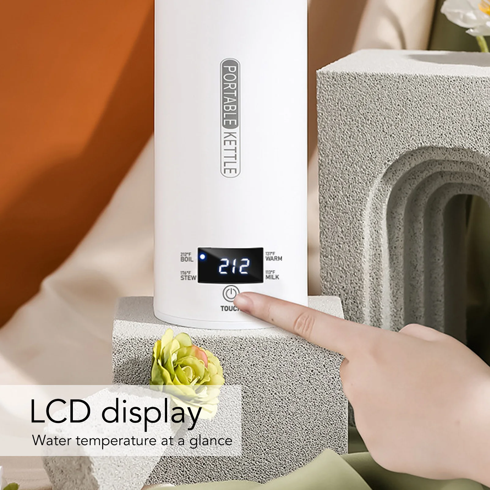 غلاية كهربائية محمولة للسفر، غلاية شاي كهربائية صغيرة مع 4 إعدادات مسبقة متغيرة، غلاية مياه ساخنة شخصية سعة 500 مل