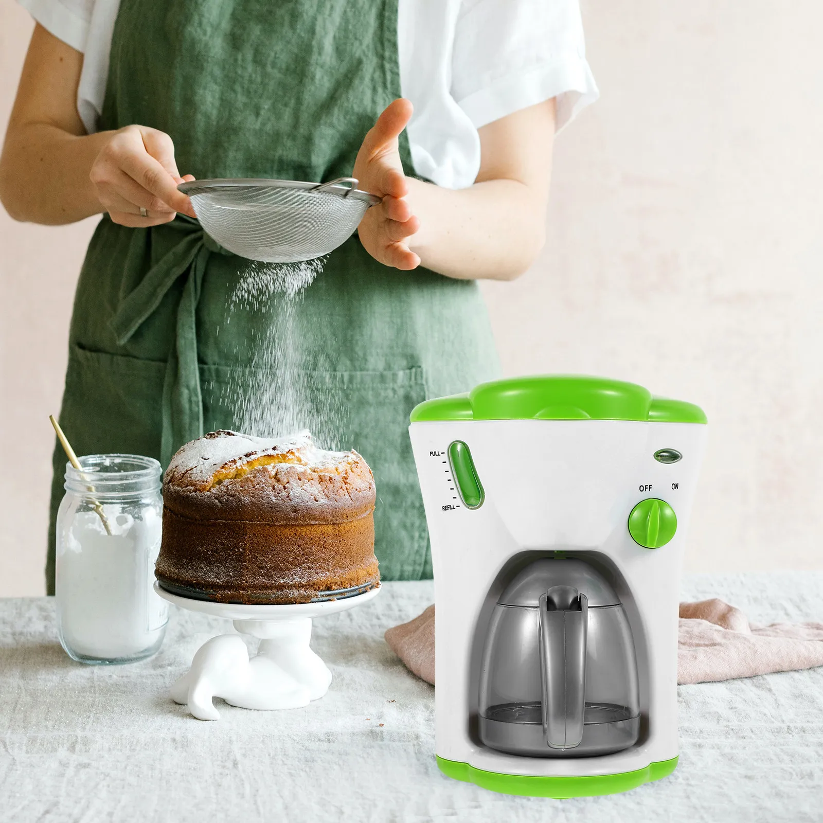 

1 шт. Игрушечная кофеварка: креативный детский игровой прибор, миниатюрная кофемашина, развивающая игрушка, украшение для дома, забавный инструмент