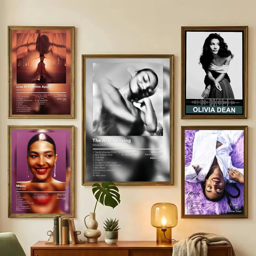 Singer Olivia Dean Album Painting Calligraphy Stylish Canvas Poster Wall Art for Living Room Bedroom Office Home Decor