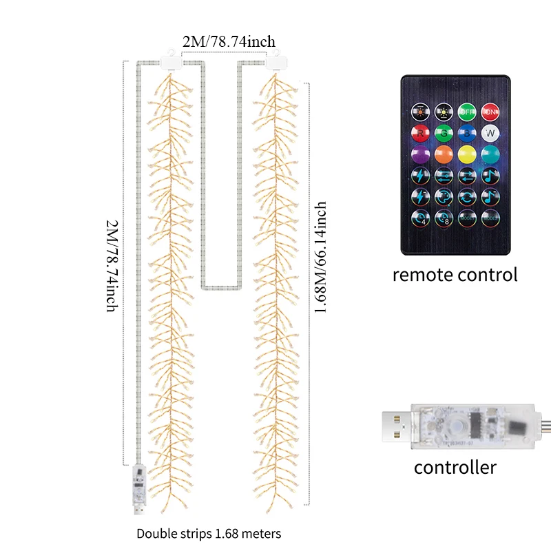 Imagem -05 - Inteligente Led Rgb Eletrônico Firecracker Luz Corda Teto Pingente Luz Bluetooth App Controle Faça Você Mesmo Ano Novo Decoração da Porta de Casa