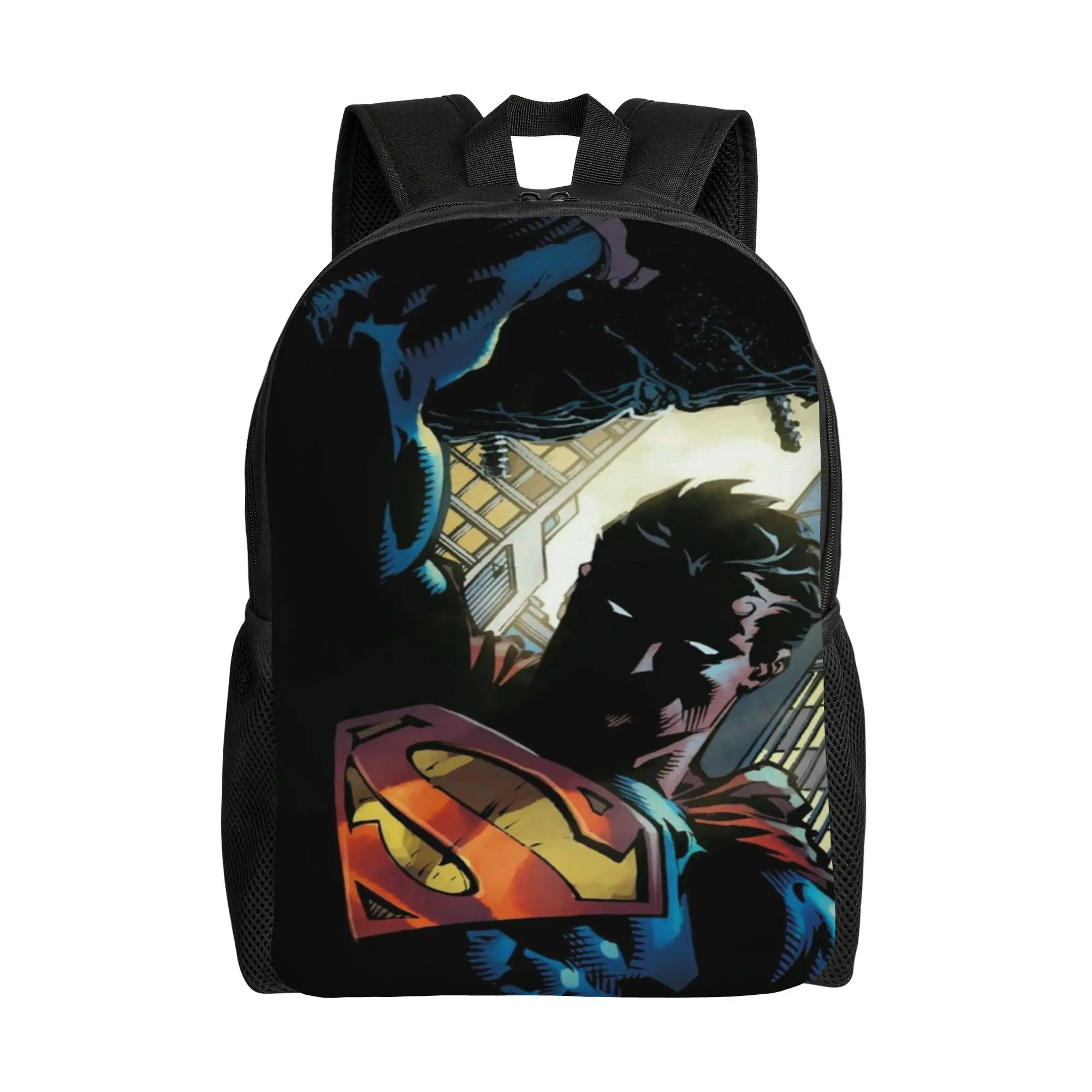 Back to school season Dual-Use Shadow Dark City Superman Artwork Daypack  Ladies Backpack