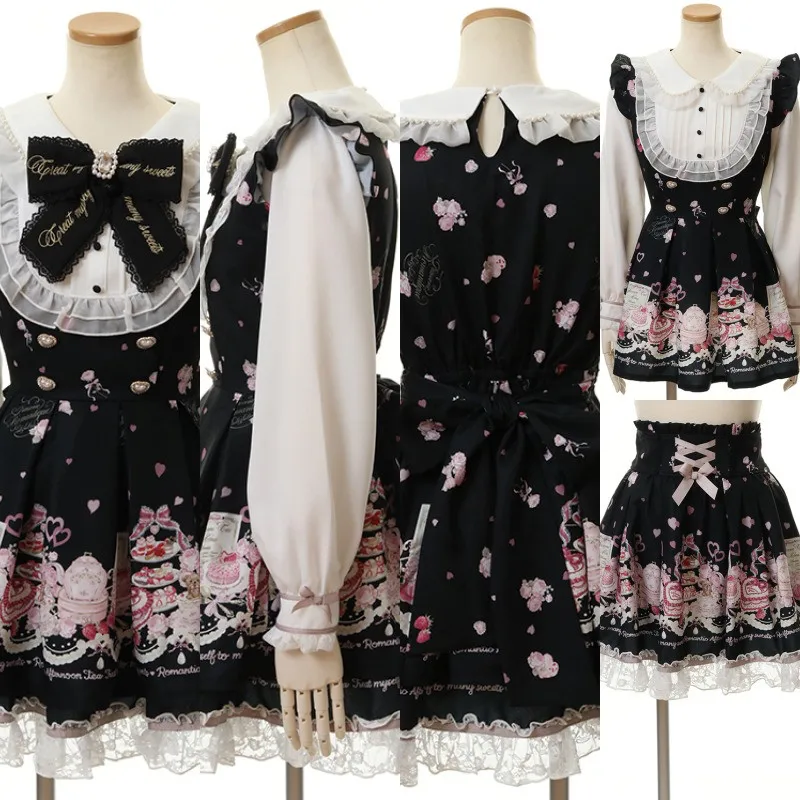 

Liz Sets Japanese Style Sweet Dresses Summer Autumn Girls Two Piece Sets New Long-sleeved Dress Short Skirt Suit for Women