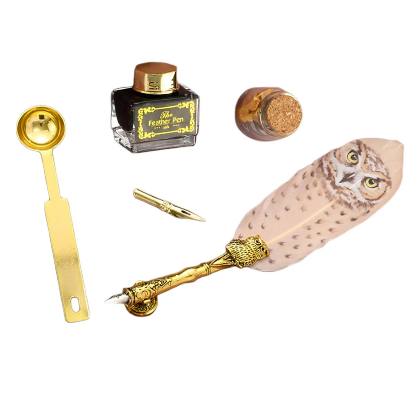 Retro Quill Feather Dip Pen Ink Writing Set Stationery Fountain Pen Gift Box