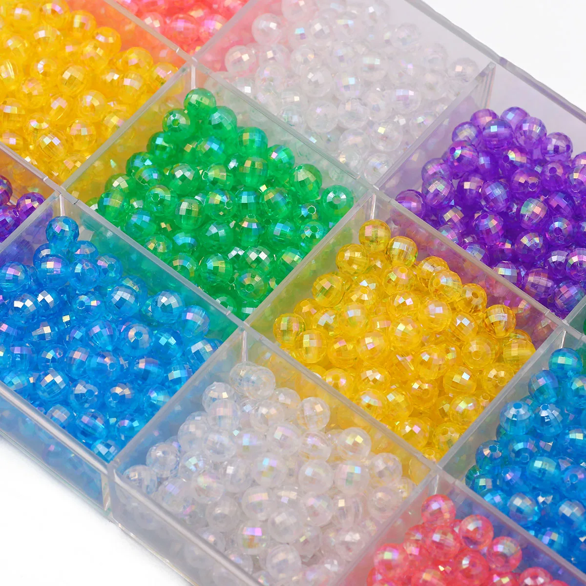 8 مللي متر 100 قطعة مستديرة 96 الأوجه كريستال أكريليك فضفاض خزر عازل بالجملة السائبة مجموعة لصنع المجوهرات أساور النتائج #5