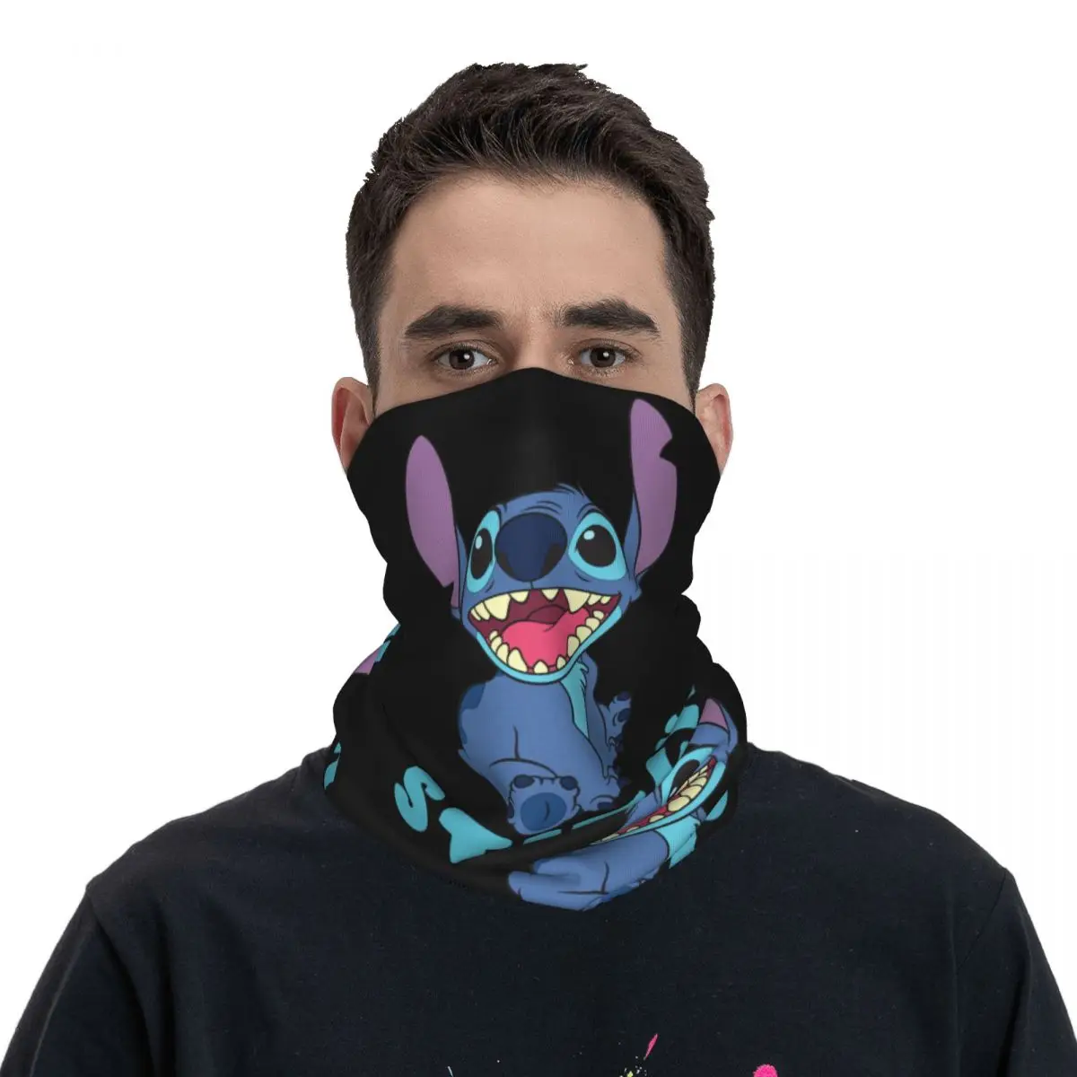 Cou bandana personnalisé Disney pour hommes et femmes, point mignon, écharpe ronde, Kawaii, chauffe-bande de sauna, randonnée, camping