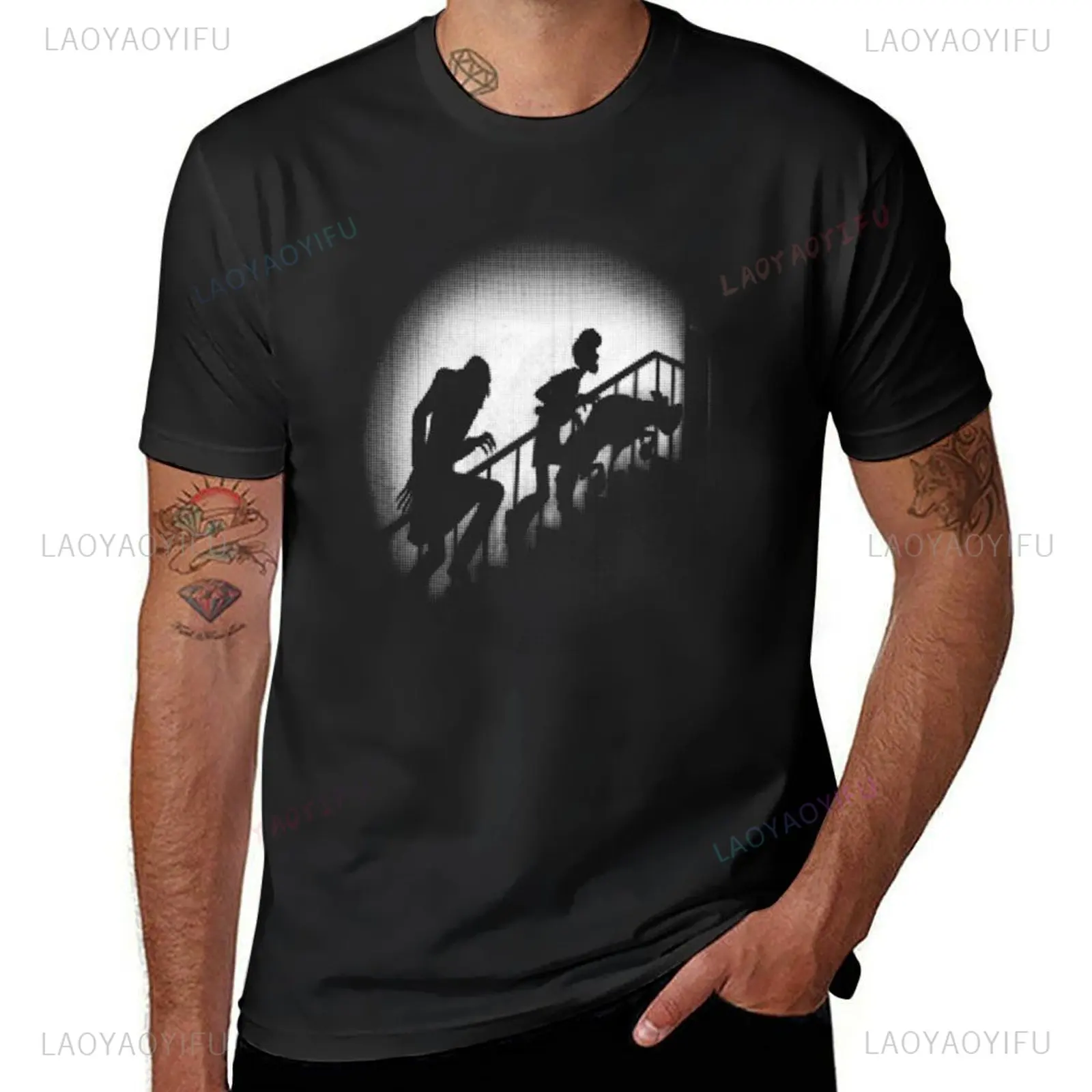 Nosferatu – Camiseta estampada de caçador misterioso, manga curta, top engraçado para uso diário chique para homens e mulheres