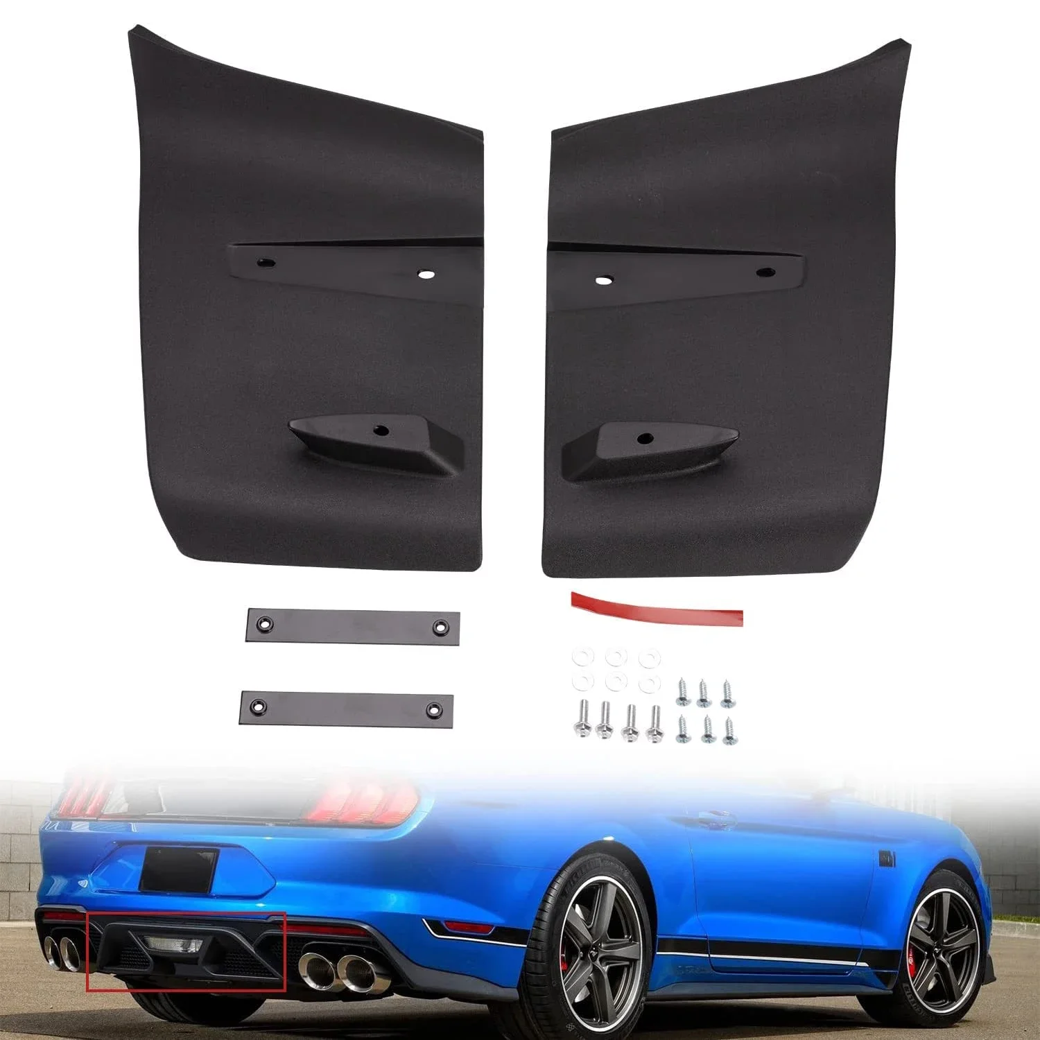 

Rear Bumper Diffuser Valance Aero Foil Kit for Ford Mustang GT 2018-2023