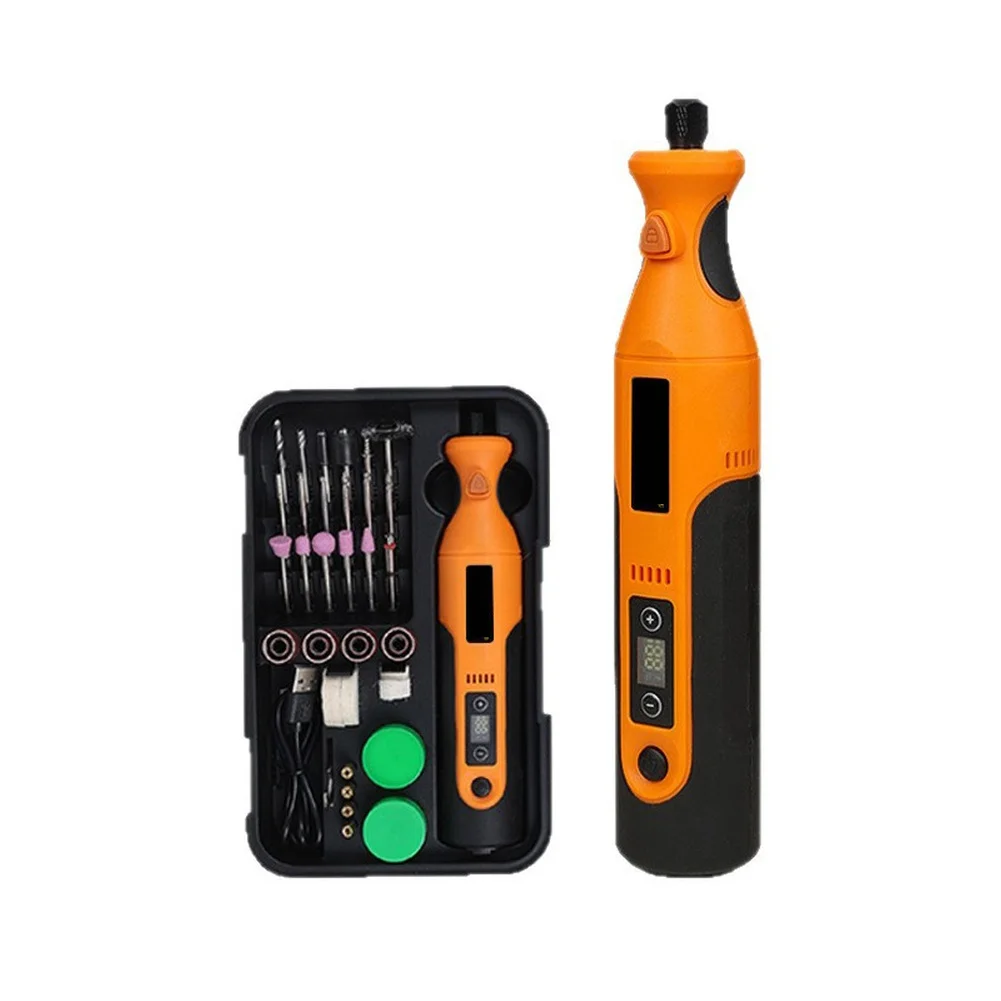 1set 7.4V Cordless Rotary Tool Grinder Kit Intelligent Digital Display Engraving Pen For Sanding Polishing Grinding Engraving