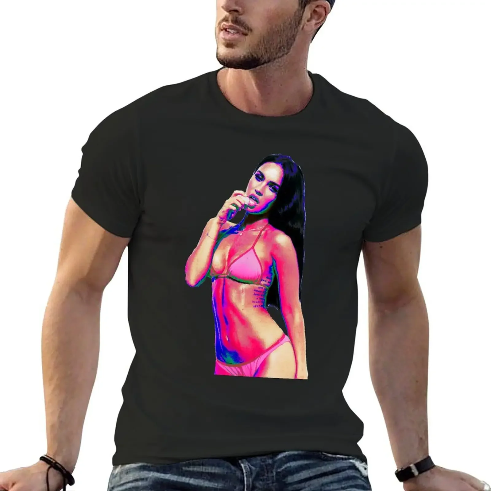 Megan Foxxx T-Shirt rapper graphic tees vintage graphic tee plain Blouse T-shirt men