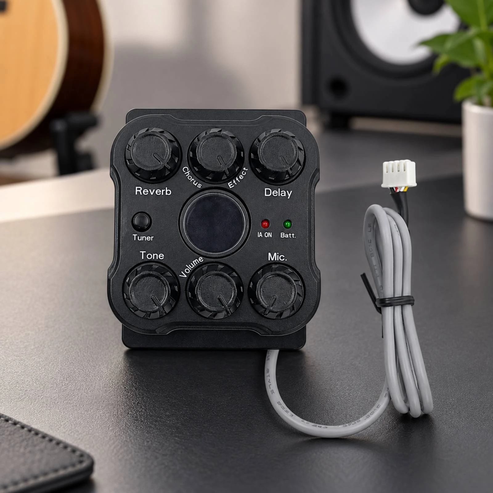 Acoustic Guitar Pickup and Preamp Assembly Battery-Powered Acoustic Guitar Pickup with Tuner Versatile Long-Lasting