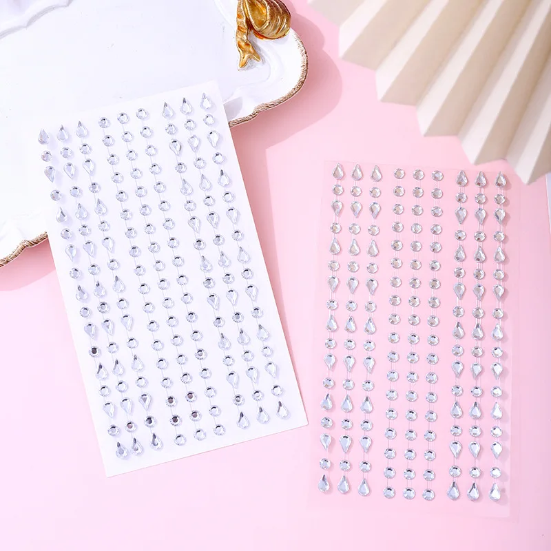 Hot Selling Teardrop Face Gems Stickers Self Adhesive Acrylic Rhinestones for Festival Rave Party Makeup Eye Face Decoration