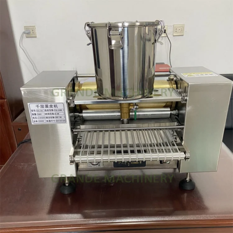 Stainless Steel Mango Mille Crepe Cake Layer Making Machine /Spring Roll Skin Wrapper Maker/ Melaleuca Cake Crust Machine