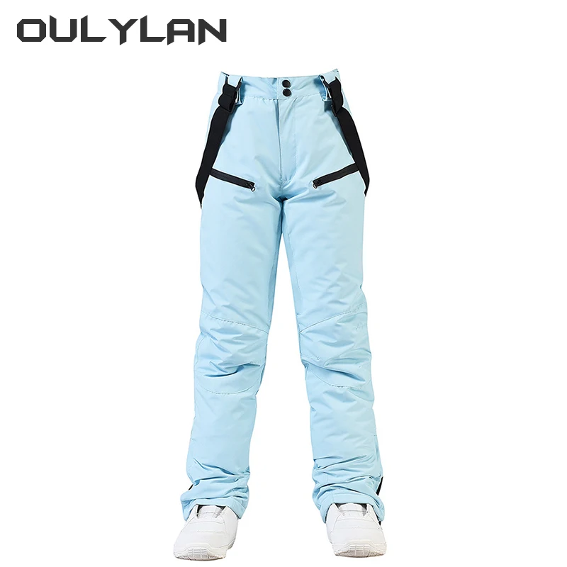 Oulylan Outdoor Ski Pants Women Winter Sport Thickening Trousers Men Windproof Waterproof Warm Snowboard Trousers Sports Warm